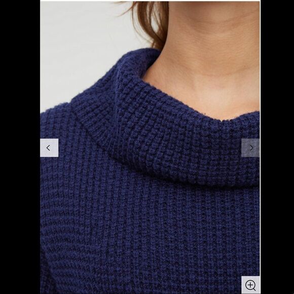 JIGSAW 100% Wool Navy Waffle Knit Sweater Dress M - Picture 7 of 11
